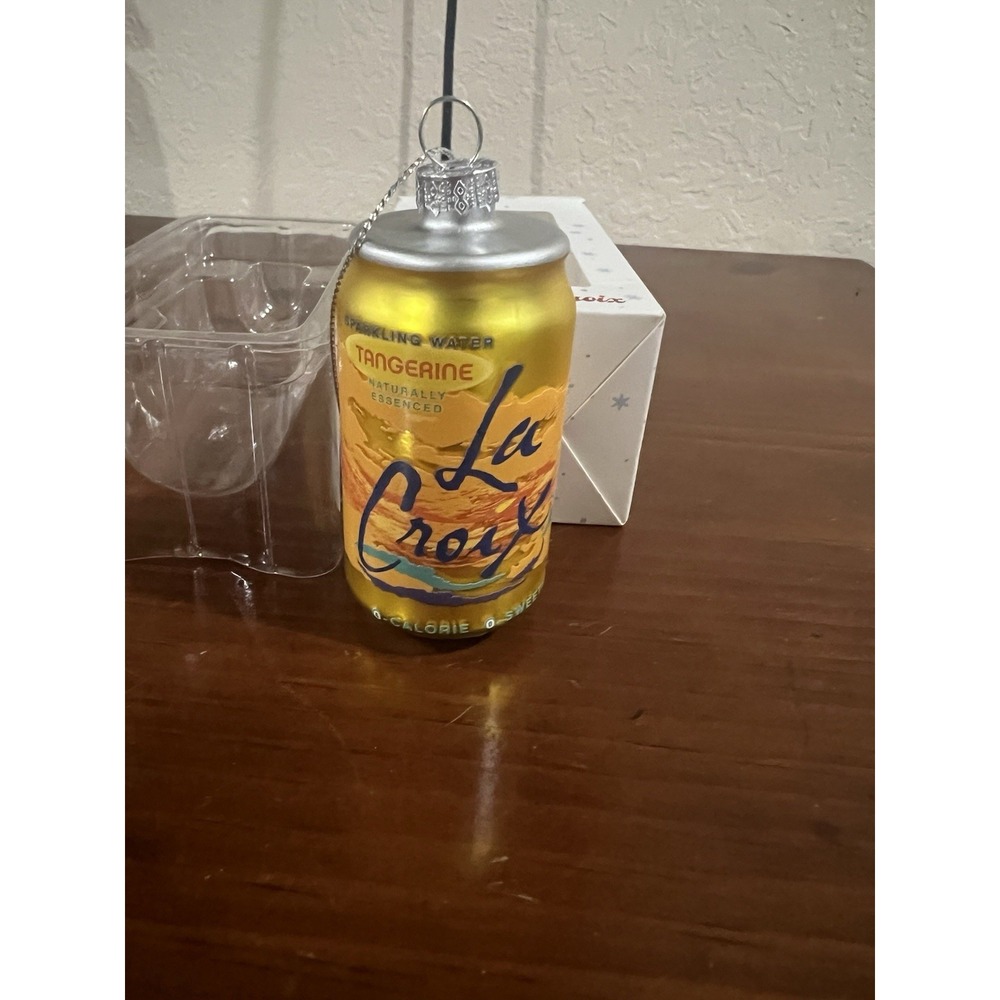 New Lacroix Tangerine Orange Christmas Ornament Sparkling Water Can Holiday‎